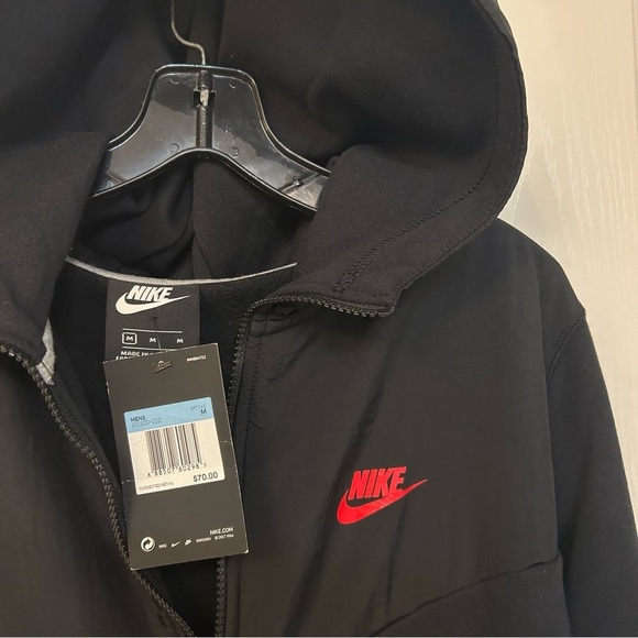 Nike Men's Sportswear Just Do It Fleece Zip Hoodie in Black Size M - Picture 7 of 8